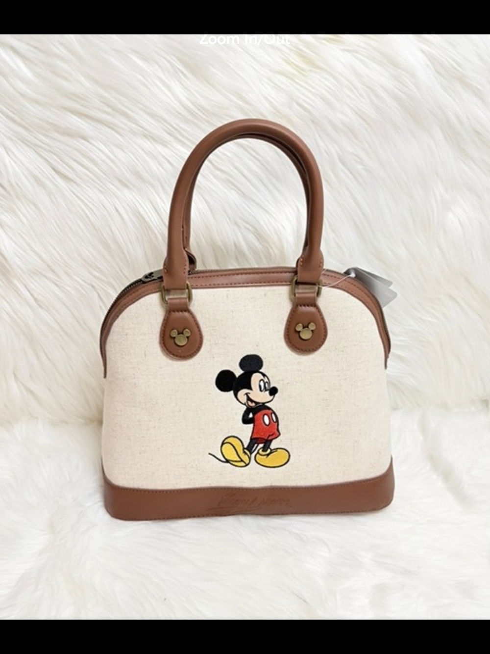New NWT Disney Mickey Mouse Satchel - Cream and Brown